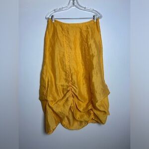 Cut Loose Baggies Linen Pull on minimalist boho adjustable Length cuffed skirt S
